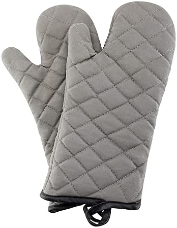 ARCLIBER Grey 13" Quilted Oven Mitts 1 Pair Flame Heat Resistant by ARCLIBER