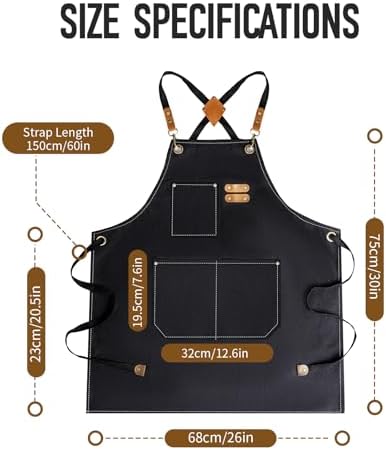 Aprons For Women Men With Large Pockets, Waterproof Cotton Chef Aprons For - Image 2