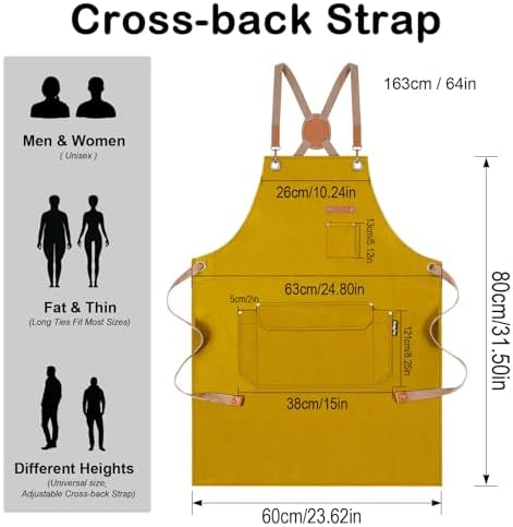 Genixart Chef Apron Men Women, Kitchen Aprons Cooking, BBQ - Image 5