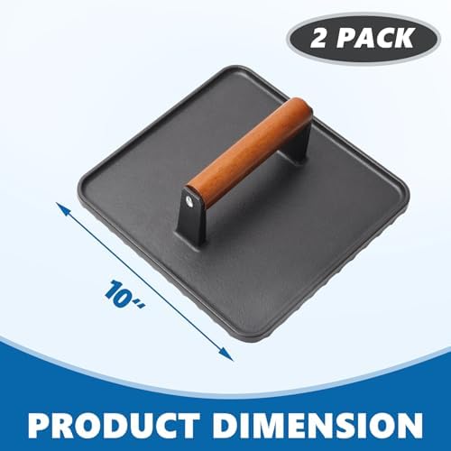 Square Cast Iron Burger Press Smash Griddle Cooking Weight - Image 5