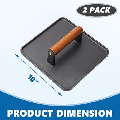Square Cast Iron Burger Press Smash Griddle Cooking Weight - Image 5