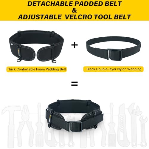 MELOTOUGH Padded Tool Belt, Electrician Tool Belt, Work Belt - Image 2
