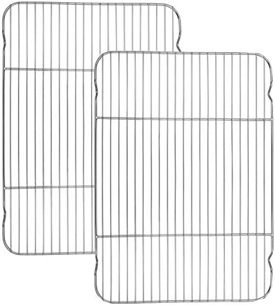 Baking Cooling Rack Set of 2, E-far 16.5"x11.5" Stainless Steel Metal Roasting by E-far