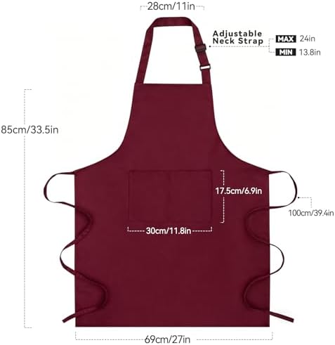 Large Chef Apron for Men and Women, Cooking Kitchen Aprons - Image 7