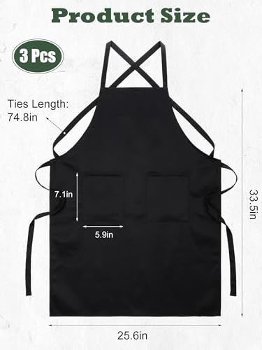 Cozypower 3 Pack Chef Cross Back Apron - Image 3