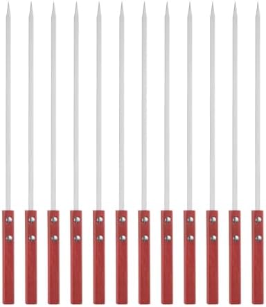 HARFINGTON 12pcs Metal Kebob Skewers 40cmx7mmx2mm Stainless Steel Flat Sticks by HARFINGTON