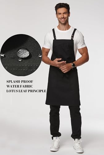 Cross Back Apron for Men Chef Pockets 4251JX - Image 5