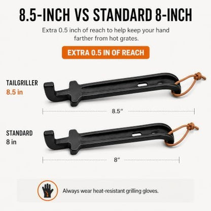 8.5-Inch Cast Iron Grill Grate Lifter Tool - Image 2