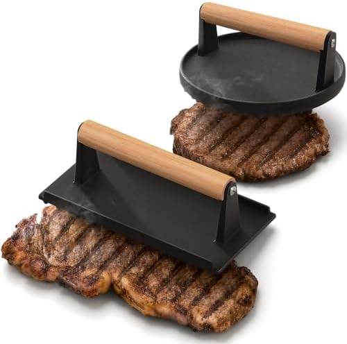 Sorbus Smash Burger Press Kit, Cast Iron Grill Press Set by Sorbus
