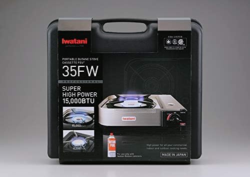 Iwatani 35FW Single-Burner Butane Portable Cooktop Indoor & Outdoor Cooking Stove Medium