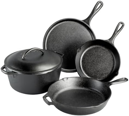 Lodge Cast Iron 5-Piece Set, PFAS-Free Pre-Seasoned Kitchen Set by Lodge