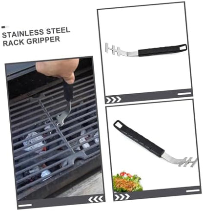 3Pcs Stainless Steel Grill Grate Lifters Barbecue Rack Gripper - Image 5