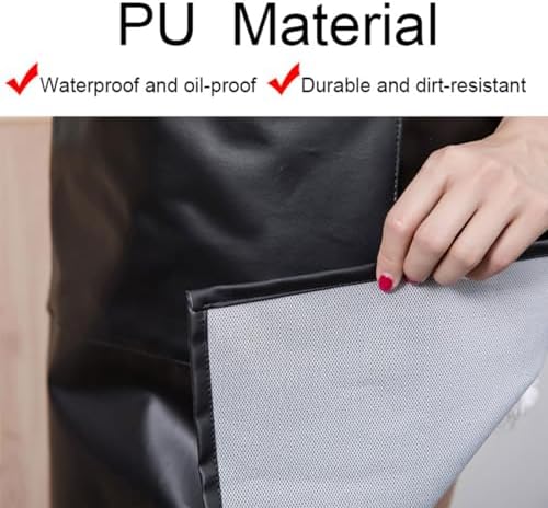 Waterproof Apron Large Pocket PU Material Waterproof Oil-proof Dust-proof Apron - Image 5
