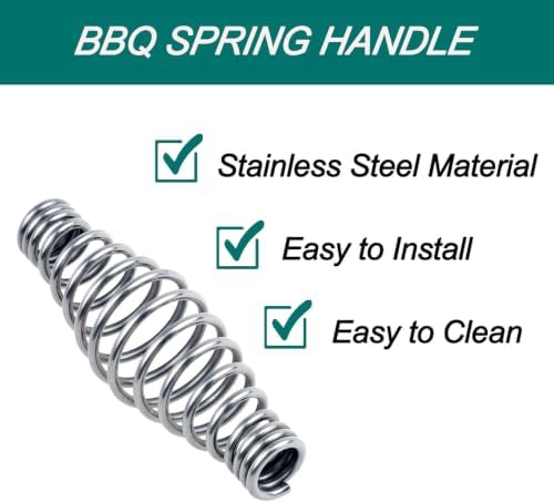 2pcs BBQ Spring Handles, 4.3" Stainless Steel Heat Dissipating - Image 2