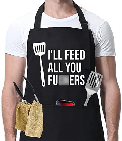 Miracu Funny Cooking Aprons for Men Women, Dad Gifts for Mens Father Mom by Miracu