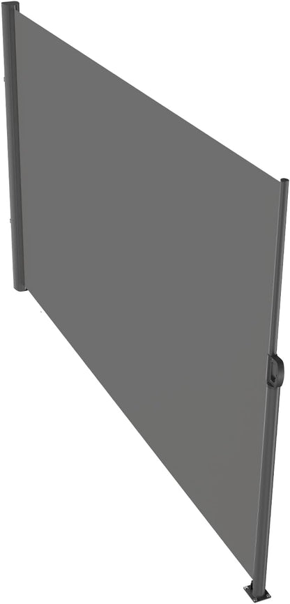 VEVOR Retractable Side Awning, UV 50 71''x118'' Full Aluminum Rust-Proof Outdoor Privacy Screen, 280 g Thicken Folding Room Divider Fence & Wind Screen for Backyard, Balcony, Roof Terraces, Grey