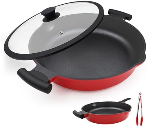 14 Inch Large Deep Frying Pan Skillet by Bobikuke