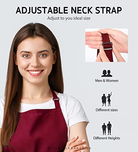 Syntus Apron for Men Women, Adjustable Cooking Kitchen Apron - Image 4