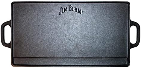 Jim Beam Pre Seasoned Heavy Duty Construction Double Sided Cast Iron Griddle Pan - Image 4