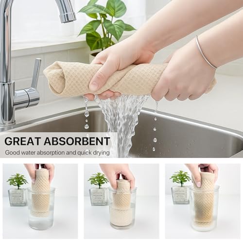 100% Cotton Waffle Weave Kitchen Dish Cloths, Ultra Soft Absorbent Quick Drying - Image 5