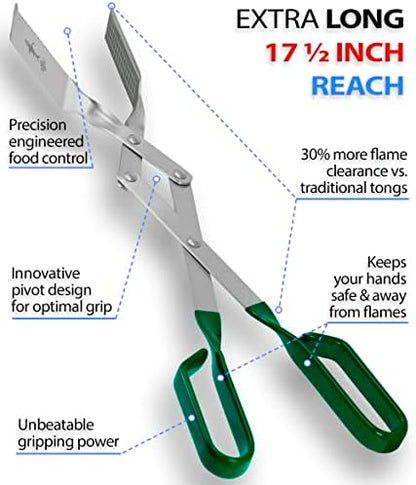 Grill Tongs - 17 inch. Professional steak grilling utensil. Long-reach Barbeque - Image 2