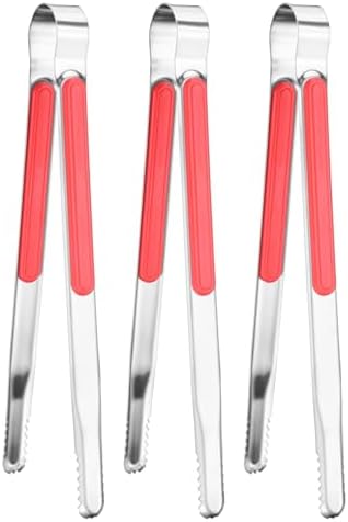 M METERXITY 3-Pack Grill Tongs, 10 Inch Non-Slip 410 Stainless Steel Locking by MMETERXITY