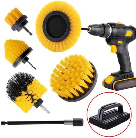 7 Piece BBQ Grill Cleaning Brush Ultra Stiff Drill Powered Cleaning Brushes by Unknown