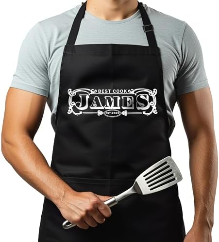 Custom Grill Master Aprons for Men, Mens Grilling Gifts for Fathers Day - Image 4