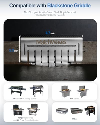 Grease Gate Blocker for Blackstone Griddle, Mesh Screen for Blocking Food from - Image 2