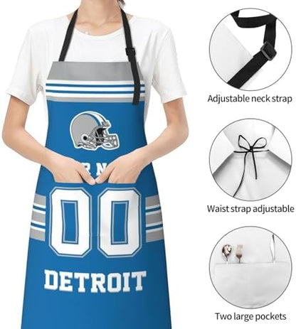 Personalized Football Style Aprons Add Name and Number Kitchen Aprons Work - Image 5