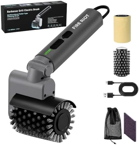 Electric Grill Brush, Cordless Grill Cleaner, Rechargeable Cleaning Brush by FireRiot