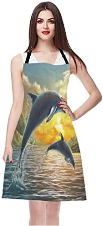 EKOBLA Dolphin Aprons Ocean Jumping Sea Beautiful Sunset Beautiful Landscape - Image 3