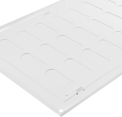Repa Market 16" x 8" Inch (Outer Dimensions) White Adjustable Air Vent Cover - Galvanized Steel HVAC Air Vent Register - Heating, Cooling Toe Kick Vent Cover - Wall, Ceiling Return, Intake Air Grille
