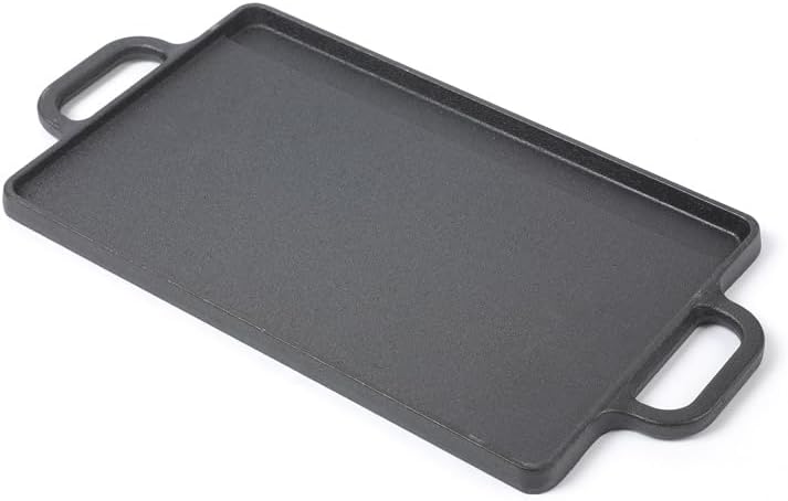 HAWOK Cast Iron Reversible Grill Rectangular Griddle 12.6x8 inch - Image 4