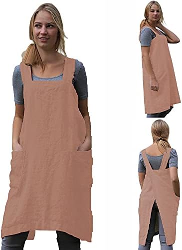 TBA Cotton Linen Apron Cross Back Apron - Image 2