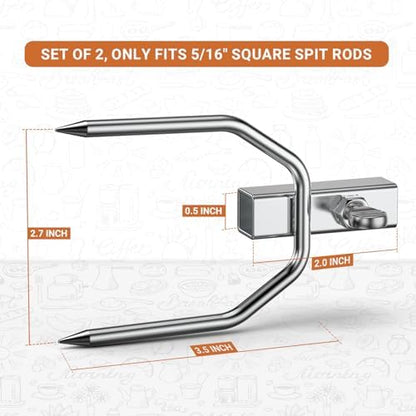 onlyfire 6104 Chromed Heavy Duty BBQ Rotisserie Meat Fork - Image 3