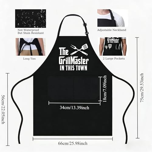 Funny Cooking Aprons for Cooking, Husband Wife Couple Gifts, Grilling Kitchen - Image 3