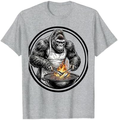 Gorilla Grill Master Apron BBQ Illustration T-Shirt by Mademark