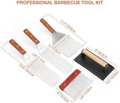 onlyfire Professional Flat Top Barbecue Tool Kit Grill Griddle Tools - Image 2