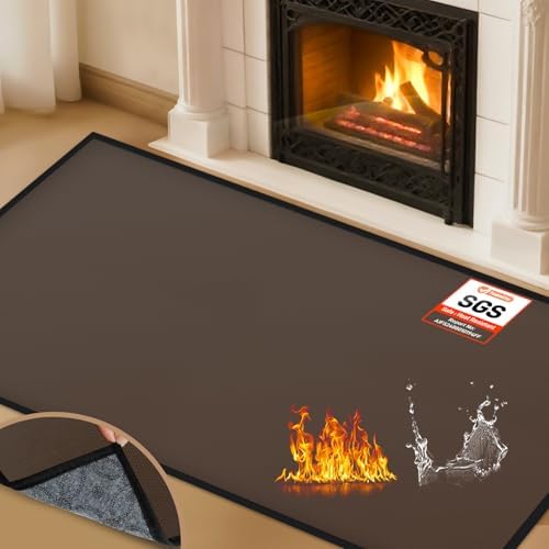 3.5 MM Fireproof Fireplace Mat for Indoor Protection by TOHONFOO
