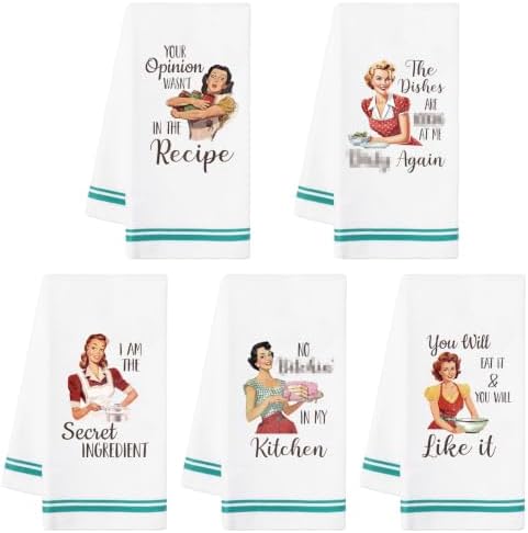 R HORSE 5 Pack Funny Joked Themed Kitchen Dish Towels by RHORSE