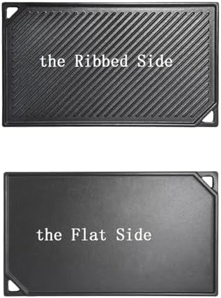 Leship 16.5 x 9.5 Inch Cast Iron Rectangular Reversible Griddle - Image 4