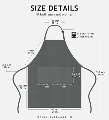 Syntus Apron for Men Women, Adjustable Cooking Kitchen Apron - Image 2