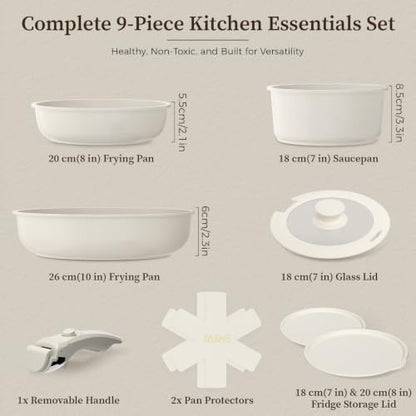 YASHE 9Pcs Granite Nonstick Pots and Pans Set, Oven Safe - Image 2