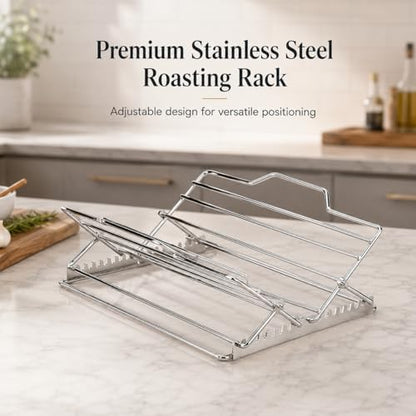 DEMCERT Roasting Rack, Adjustable V-Shaped Turkey Rack - Image 6