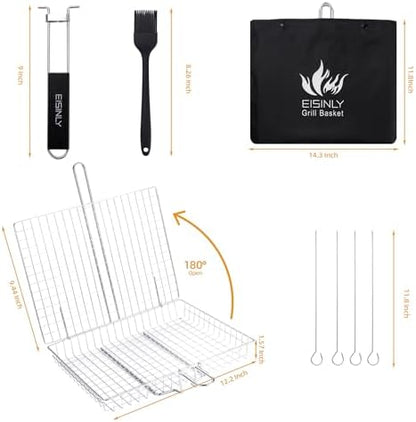 Eisinly BBQ Grilling Basket for Outdoor Grill - Image 3