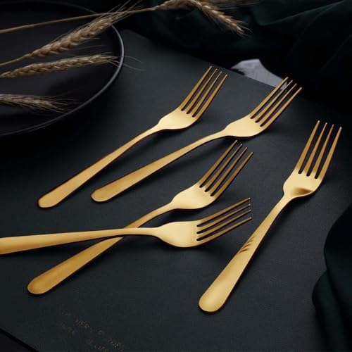 Unokit 24-Piece Stainless Steel Dinner Forks Silverware - Image 6