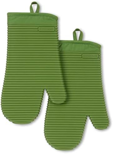 KITCHENAID Ribbed Soft Silicone Oven Mitt 2-Pack Set by KitchenAid
