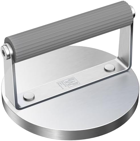 QAP Flame-Retardant Grill Press, 1.95kg Stainless Steel Burger Smasher by qApqualityartPractical