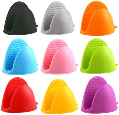 2 Pairs All Magenta Mini Silicone Oven Gloves, Mini Finger Protector Pot Holder - Image 4